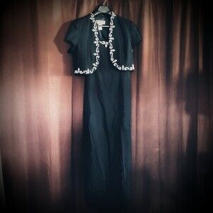 Macabre Quinceanera Evening Gown Prom Dress w/ Beaded Sequin Jacket - Size 16
